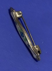 Vintage Art Deco Petite 1.2” Guilloche Enamel Brooch Delicate Lightweight Beauty