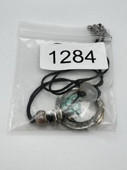 Bohemian Black Nylon Strung Necklace With Mixed Metals And Stone