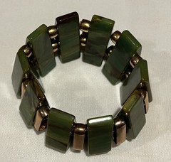 Vintage Green Marbled Chunky Bakelite Expandable Bracelet