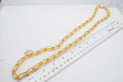 Vintage Necklace Gold Tone Textured Caged 30″