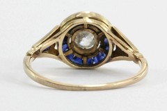 Art Deco Style 2.90Ct Lab-Created Diamond Engagement 14K Yellow Gold Finish Ring