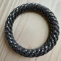 VTG 1970s Bangle Bracelet Size 7.5 Metal Mesh Silver Tone Disco Chic Vibe Rare