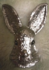 Bunny/Rabbit Head Brooch/Pin Brushed Silvertone Jewelry New!