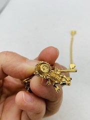 Vintage Signed Monet Gold Tone Charm Holder Heart Key Christmas 16” Necklace