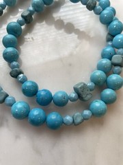 Vintage Carol Lee Carolee Faux Turquoise Strand Necklace Bead