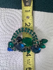 Vintage D&E Juliana SET Clip Earrings Large Brooch Tiered 3 Piece Prong-Set 1950