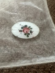 Norway 925 Sterling Enamel Rose Brooch Vintage Floral Pin