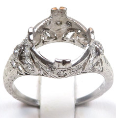 Antique 1920’s Mounting Engagement Platinum Hold 8.5MM-9MM Ring Size 6.25 UK-M