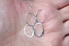 1 Pair Sterling Silver Semi round Large earrings Accessories Use with Any Stone