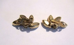 Amethyst Looking Brooch and Earring Set ~ Brooch w/Pin and Clip Earrings