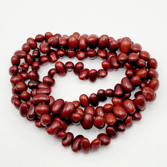 Artisan Hand Strung Red Seed Nut Bead Single Strand Infinity No Clasp Necklace