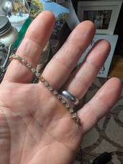 Vintage Sterling Silver 925 Gold Vermeil Cubic Zirconia Tennis Bracelet Signed