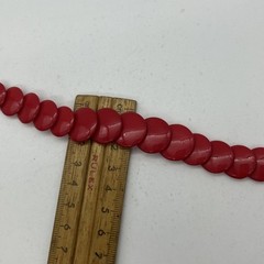 Retro Necklace Plastic Red Disc Bead Necklace Vintage Rockabilly 39cm