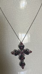 DESIGNER DK STERLING SILVER 925 SIGNED MULTI GEMSTONE LARGE CROSS PENDANT JTV