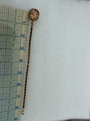 Vintage 12K Gold Filled Mesh Cord Bracelet Orb Cage Pendant F.C. Co.