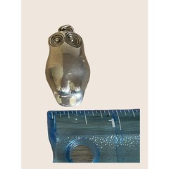 🦉 VTG MID CENTURY MODERNIST MCM SILVER OWL PENDANT CONCENTRIC CIRCLE EYES RETRO