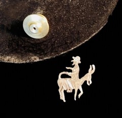 Vtg 800 Silver Nasreddin Hodja Riding Donkey Backwards 800 Silver Tie Clasp EUC