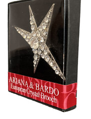Ariana & Bardo European Crystal Star Brooch Pin Fashion Jewelry 3 1/2″ x 2 1/2″