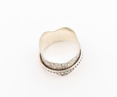 925 Sterling Silver Vintage Ring Floral Engraved Spinner Band Sz 11.5 RG36532