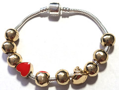 VINTAGE STUNNING STERLING EMOJI SLIDE CHARMS SIGNED 925 BRACELET