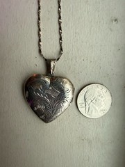 Vintage Sterling Silver Heart Shaped Necklace- 22 Inches