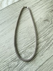 Vintage Sterling Silver 925 Italy Popcorn Link Chunky Chain Choker Necklace 18g