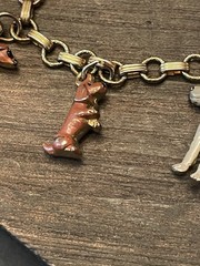 Child’s Vintage Charm Bracelet Enamel Dogs Puppies Theme 1960’s Nostalgia