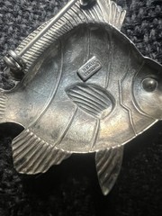 VTG Sterling Silver – Angelfish Fish Animal Brooch Pin – 925