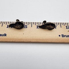 Vtg Siam Sterling Silver Niello Teardrop Screwback Earrings Thai Mekhala Goddess