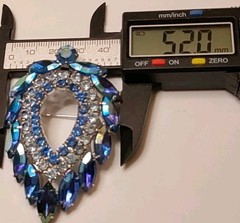 Vintage Sarah Coventry By Juliana D&E Large Rhinestone “Blue Lagoon” Brooch