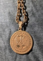 Miriam Haskell Gold Tone Double Sided Coin Pendant AND Dauplaise NECKLACE