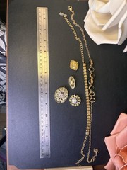 Vintage Costume Jewelry Lot 6 Pc Signed Camco And Portrait Brooch Mod Necklaces