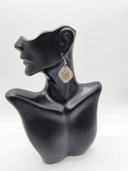 Bahamas Silver Coin Earrings Hibiscus And Pineapple Different Shaped Vintage
