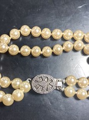 Bracelet 2 strand faux pearls Sterling Clasp Vintage Unused Mint Condition