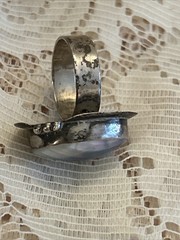 Vintage Mabe Pearl Ring~Marked VB~Volmer Bahner~Sterling ~Size 7.75