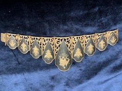 Vintage Siam Sterling Silver Niello Bracelet -Elephant+ Tai Deities /74 Grams