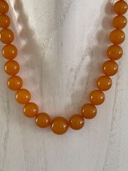 Vintage Natural Amber 36 Beads Necklace 37 Grams