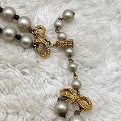 Vintage Vendome Jewelry Set Faux Pearl Gold Tone Cage RARE Signed