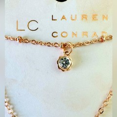 LC Lauren Conrad Mother of Pearl Necklace with Crystal 20”