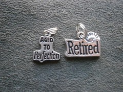 Retired & Aged to Perfection Vintage Silvertone Bracelet Charms Pendants 5.8g