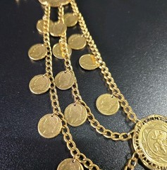Vintage Mid-Century Victorian Revival Coin Necklace