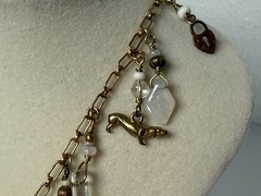 VTG 1/20 14k Gold Filled Charm 21.5” Necklace Cats Hearts Animals Crosses Love