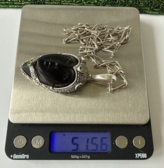 Sign Sajen 925 Gems Black Goddess Large Pendant Hand Made 22.5”Chain Necklace