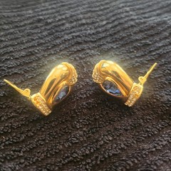 Vintage Christian Dior Sapphire Crystal clip on earrings