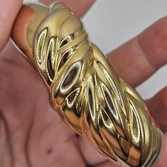 Vintage Clamp Cuff Bracelets Set Of 2 Gold And Silver Tone Costume Jewelry