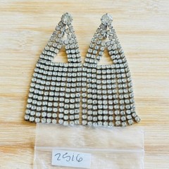 Sparkly Statement Earrings VTG Clip Crystal Austrian Rhinestone Dangle Waterfall