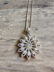 Vtg Cubic Zirconia Silver Tone Necklace Glamorous Sparkle Wedding Prom Elegant