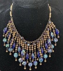 Miriam Haskell?? Vintage Choker Necklace With Dangling Glass Beads