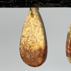 Crazy Lace Agate Teardrop Earrings Gold French Wire lightweight Gemstone Boho