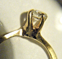 Pretty Setting Estate 0.36 CT 4.5mm Diamond 14K Yellow Gold Small sz 4.5 Ring